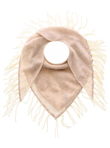 Zwillingsherz Kaschmir-Dreieckstuch in Beige - (L)160 x (B)65 cm