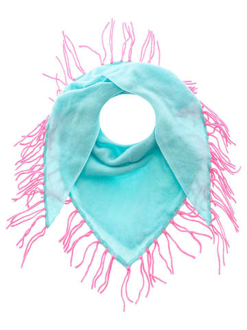 Zwillingsherz Kasjmieren driehoekige doek turquoise  - (L)160 x (B)65 cm