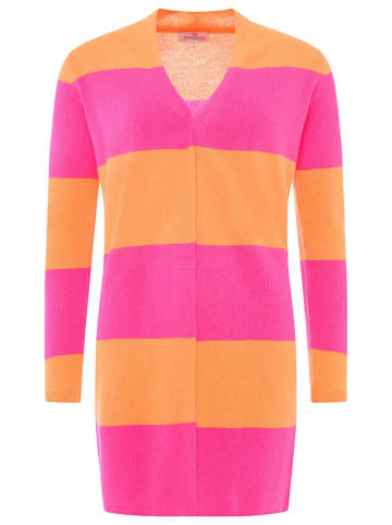 Zwillingsherz Kaschmir-Cardigan in Orange/ Pink