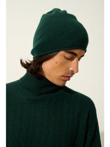 AUTHENTIC CASHMERE Kasjmieren muts "Pinier" donkergroen
