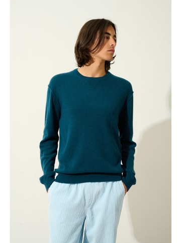 AUTHENTIC CASHMERE Kaszmirowy sweter "Nolan" w kolorze morskim