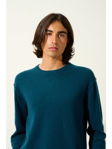 AUTHENTIC CASHMERE Kaszmirowy sweter "Nolan" w kolorze morskim