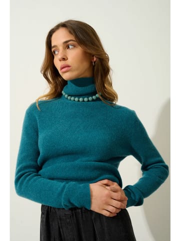 AUTHENTIC CASHMERE Kasjmieren coltrui "Suzie" blauw