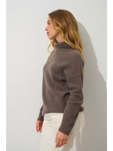 AUTHENTIC CASHMERE Kasjmieren coltrui bruin