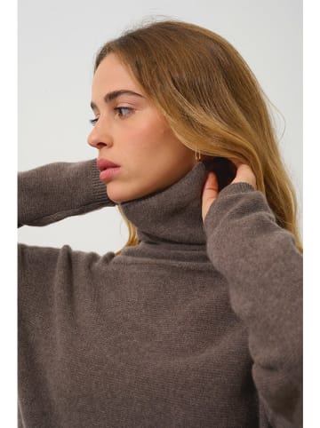 AUTHENTIC CASHMERE Kasjmieren coltrui bruin