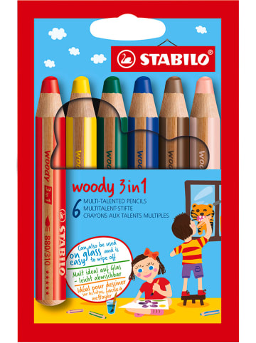 STABILO Buntstifte "Woody 3in1" - 6 Stück
