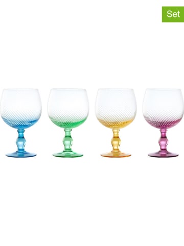 Anton Studio Designs Kieliszki (4 szt.) "Swirl" w różnych kolorach do ginu - 700 ml