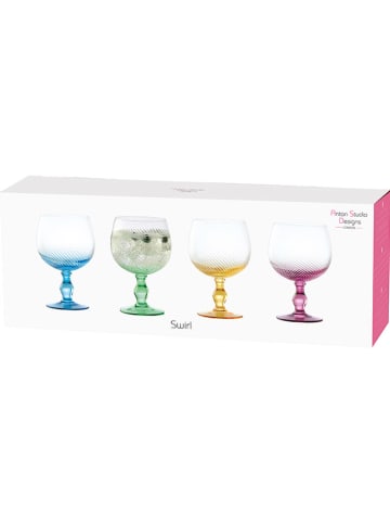 Anton Studio Designs Kieliszki (4 szt.) "Swirl" w różnych kolorach do ginu - 700 ml