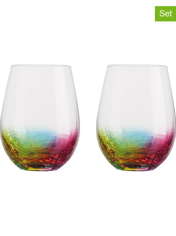 Artland Szklanki (2 szt.) "Neon" ze wzorem - 550 ml