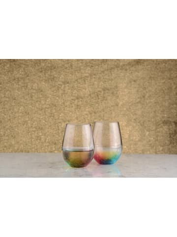 Artland 2-delige set: glazen ''Neon'' meerkleurig - 550 ml