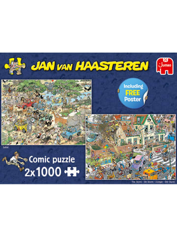 Jumbo 2x 1000tlg. Puzzle "Jan van Haasteren - Safari & Sturm" - ab 12 Jahren