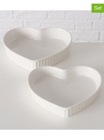 Boltze 2er-Set: Backformen ''Sweetheart'' in Weiß