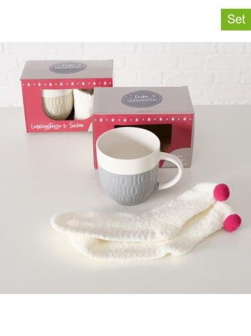 Boltze 4-delige set: mokken en sokken "Hoho" - 600 ml