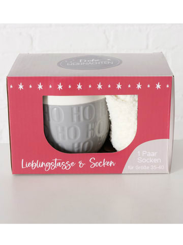 Boltze 4-delige set: mokken en sokken "Hoho" - 600 ml