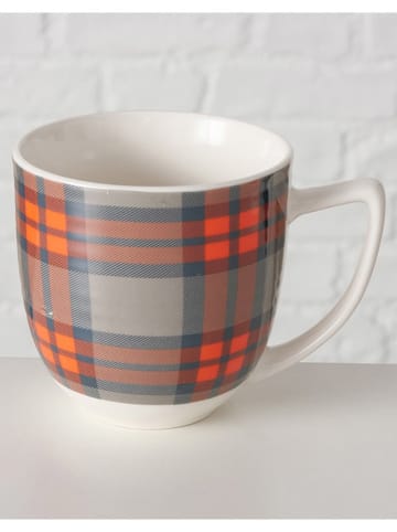 Boltze 2-delige set: mokken grijs/wit/rood - 400 ml