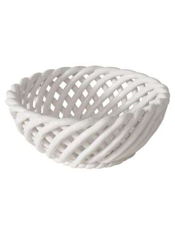 Boltze Misa dekoracyjna w kolorze białym - wys. 8,3 x Ø 21,5 cm