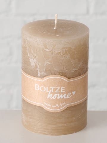 Boltze Świeca walcowa "Casual" w kolorze beżowym - wys. 10 x Ø 7 cm