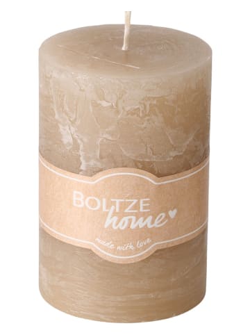 Boltze Stumpenkerze ''Casual'' in Beige - (H)10 x Ø 7 cm