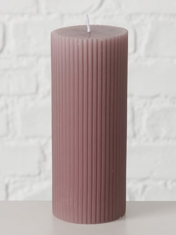 Boltze Świeca walcowa "Casual" w kolorze szarobrązowym - wys. 15 x Ø 6 cm