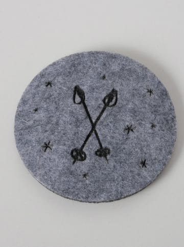 Boltze 12er-Set: Untersetzer ''Mountains'' in Beige/ Grau - Ø 10 cm