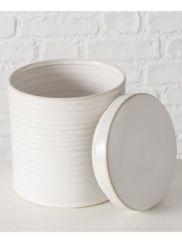 Boltze Voorraadpot "Jonah" wit - (H)17 x Ø 15,5 cm