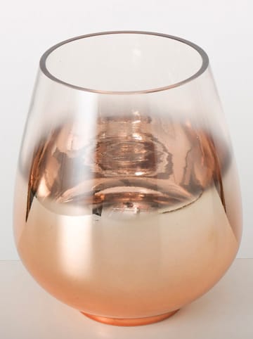Boltze Windlicht "Grazia" roségoudkleurig - (H)20 x Ø 16 cm