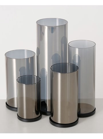 Boltze Windlicht ''Mystik'' in Grau - (B)24 x (H)23 x (T)14 cm