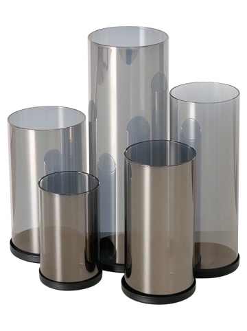 Boltze Windlicht "Mystik" grijs - (B)24 x (H)23 x (D)14 cm