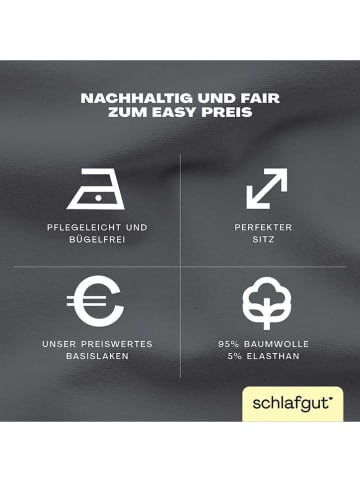Schlafgut Spannbettlaken "Easy" in Anthrazit