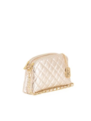 Anna Morellini Leder-Umhängetasche "Geltrude" in Gold - (B)26 x (H)16 x (T)6 cm