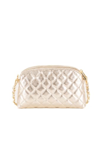 Anna Morellini Leren schoudertas "Geltrude" goudkleurig - (B)26 x (H)16 x (D)6 cm