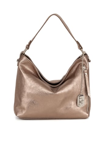 Anna Morellini Leren schoudertas "Antonietta" bronskleurig - (B)35 x (H)24 x (D)10 cm