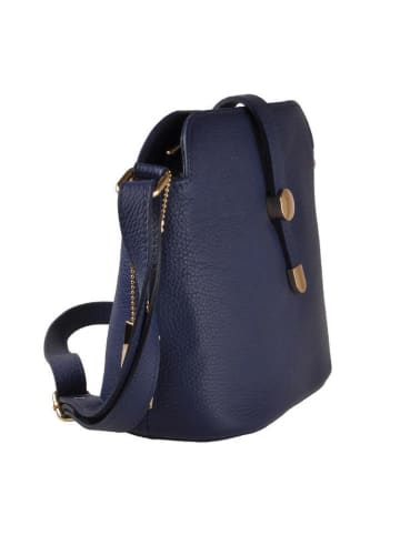 Lia Biassoni Leder-Umhängetasche in Dunkelblau - (B)29 x (H)26 x (T)12 cm