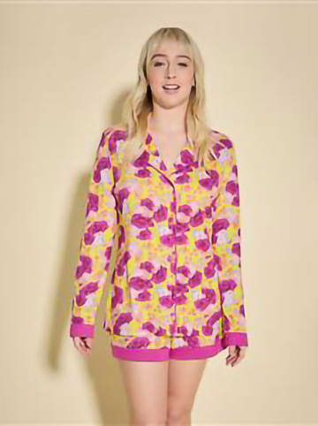 cosabella Pyjama in Lila/ Gelb