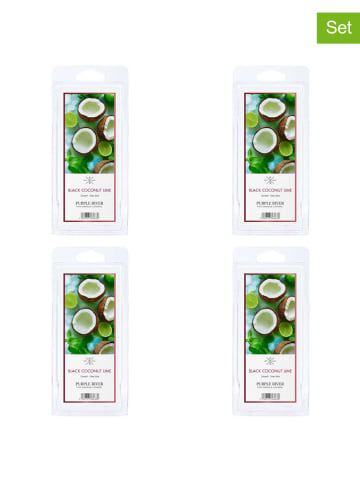 Purple River 4er-Set: Duftwachs "Black Coconut Lime'' - 4x 50 g