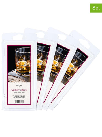 Purple River 4er-Set: Duftwachs "Whiskey Honey" - 4x 50 g