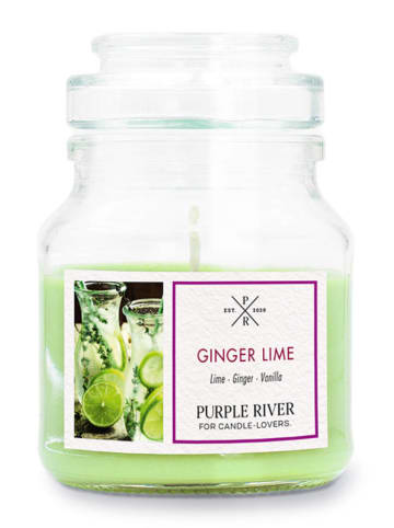 Purple River Duftkerze "Ginger Lime" in Grün - 113 g