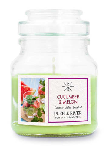 Purple River Duftkerze "Cucumber Melon" in Grün - 113 g
