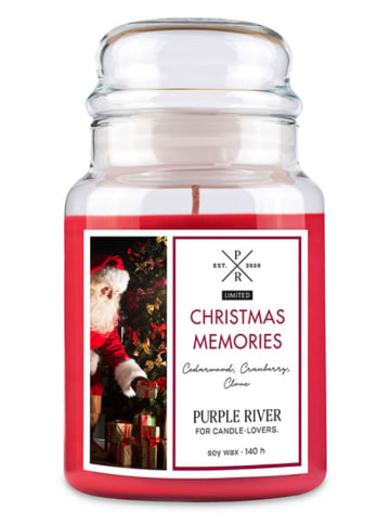 Purple River Duftkerze "Christmas Memories" in Rot - 623 g