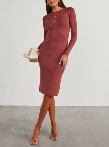 Milan Kiss Strickkleid in Hellbraun