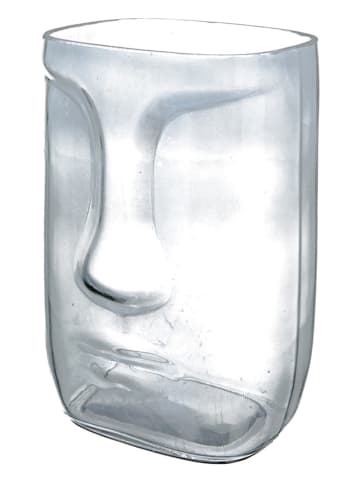 GILDE Vase "Face" in Grau - (B)13 x (H)20 x (T)11 cm