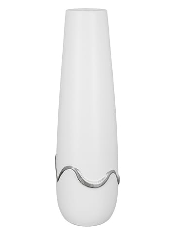 GILDE Vase "Carino" in Weiß - (H)39 x Ø 11,5 cm