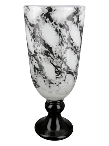 GILDE Vase "Trophy" in Schwarz/ Weiß - (H)31 x Ø 13 cm