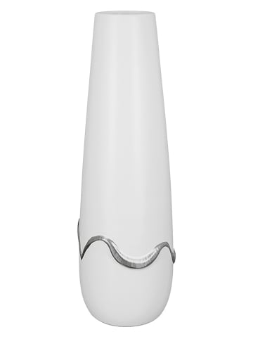GILDE Vase "Carino" in Weiß - (H)49 x Ø 14 cm