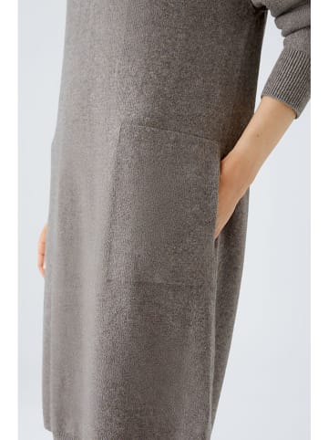 Oui Wollen jurk taupe