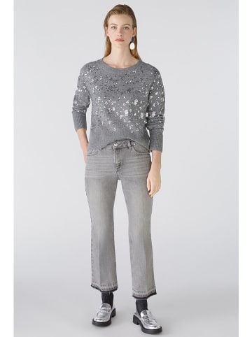 Oui Woll-Pullover in Grau