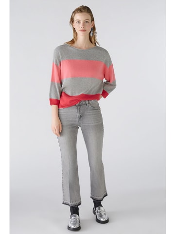 Oui Pullover in Grau/ Pink