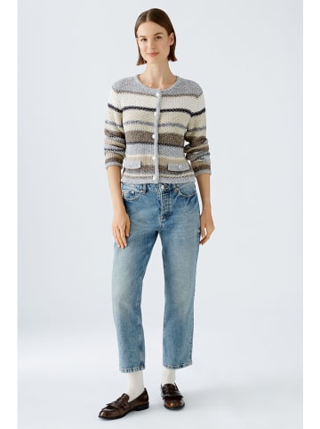 Oui Cardigan in Beige/ Blau