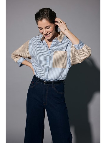 Mexx Bluse in Hellblau/ Beige
