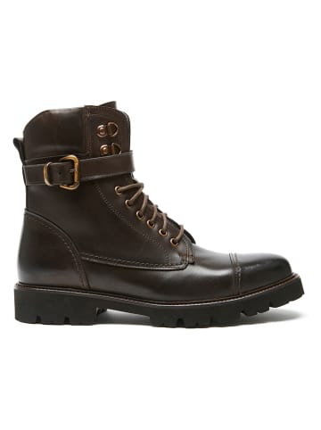 British Passport Leder-Boots in Braun
